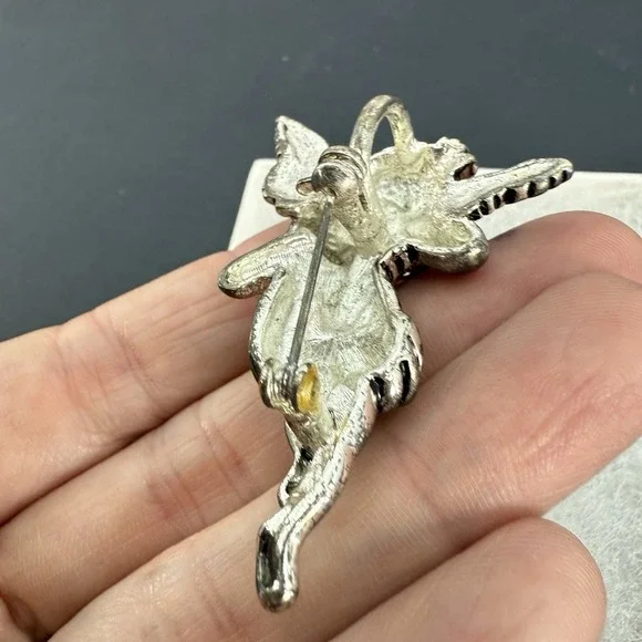 SILVER TONE SLIDE PENDANT PIN CHERUB ANGEL CUPID'S BOW ARROW SCARF CLIP NEW - Picture 6 of 8